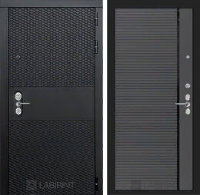 Входная металлическая дверь BLACK 22 - Графит софт, черная вставка
