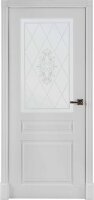 Межкомнатная дверь Турин эмаль белая, стекло