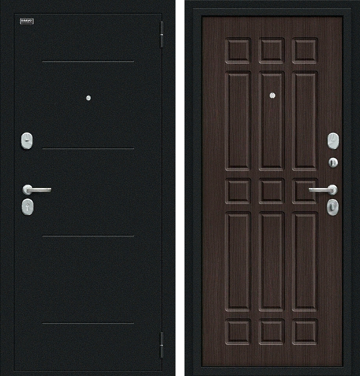 Входная металлическая дверь Мило Букле черное/Wenge Veralinga
