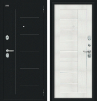 Входная металлическая дверь Проф Букле черное/Bianco Veralinga