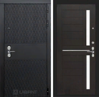 Входная металлическая дверь BLACK 02 - Венге, стекло белое