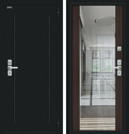 Входная металлическая дверь Глори Букле черное/Wenge Veralinga