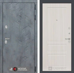 Входная металлическая дверь Бетон 03 - Сандал белый