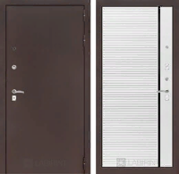 Входная металлическая дверь CLASSIC антик медный 22 - Белый софт, черная вставка