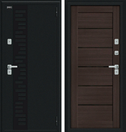 Входная металлическая дверь Thermo Техно Декор Букле черное/Wenge Veralinga