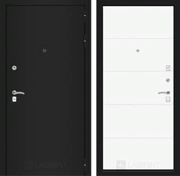 Входная металлическая дверь CLASSIC шагрень черная 13 - Белый софт