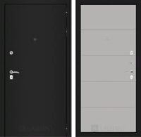 Входная металлическая дверь CLASSIC шагрень черная 13 - Грей софт