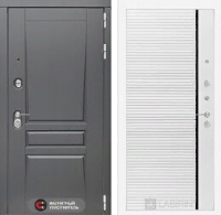 Входная металлическая дверь Платинум 22 - Белый софт, черная вставка