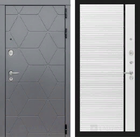 Входная металлическая дверь COSMO 22 - Белый софт, черная вставка