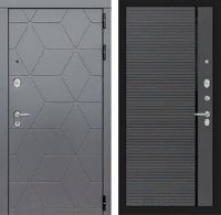 Входная металлическая дверь COSMO 22 - Графит софт, черная вставка