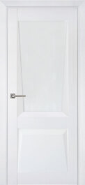 Межкомнатная дверь Перфекто 106 покрытие soft touch белый бархат остекленная