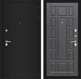 Входная металлическая дверь CLASSIC шагрень черная 12 - Венге