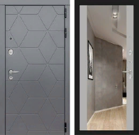 Входная металлическая дверь COSMO с зеркалом Максимум - Грей софт