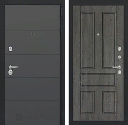 Входная металлическая дверь ART графит 10 - Дуб филадельфия графит