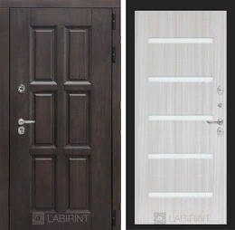 Входная металлическая дверь Лондон 01 - Сандал белый, стекло белое