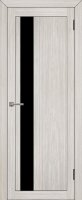 Межкомнатная дверь UniLine 30004 капучино велюр, стекло черное