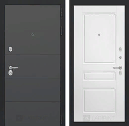 Входная металлическая дверь ART графит 03 - Белый софт