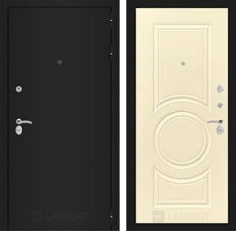 Входная металлическая дверь CLASSIC шагрень черная 23 - Шампань софт
