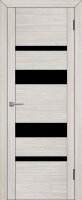 Межкомнатная дверь UniLine 30013 капучино велюр, стекло черное