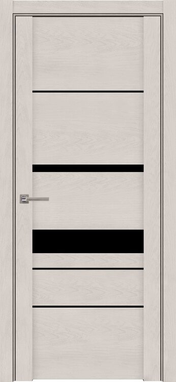 Межкомнатная дверь UniLine Soft touch 30023 софт бьянка, стекло черное