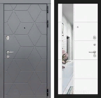 Входная металлическая дверь COSMO с зеркалом 19 - Белый софт