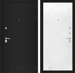 Входная металлическая дверь CLASSIC шагрень черная 24 - Белый софт