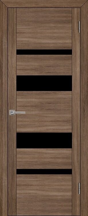 Межкомнатная дверь UniLine 30013 серый велюр, стекло черное