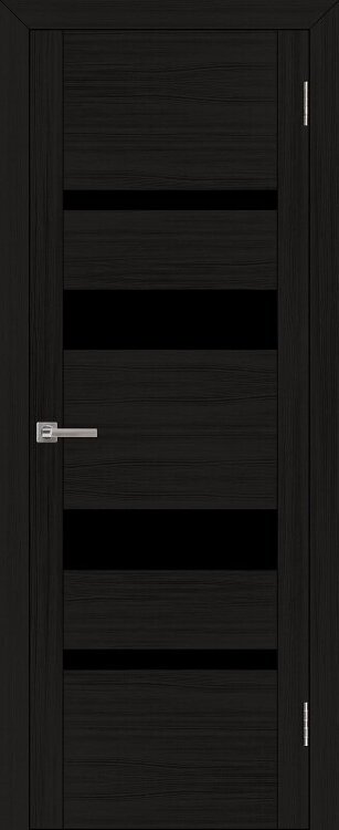 Межкомнатная дверь UniLine 30013 шоко велюр, стекло черное