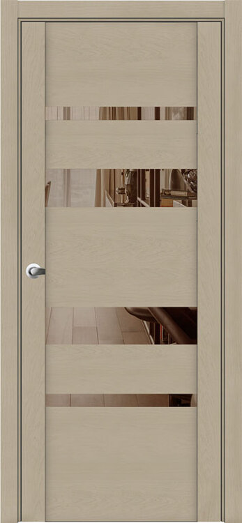 Межкомнатная дверь UniLine Soft touch 30013 софт кремовый, стекло бронзовое