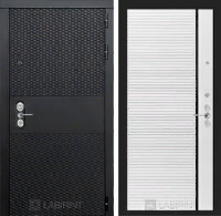 Входная металлическая дверь BLACK 22 - Белый софт, черная вставка