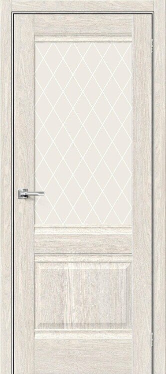 Межкомнатная дверь Прима-3 Ash White / White Сrystal