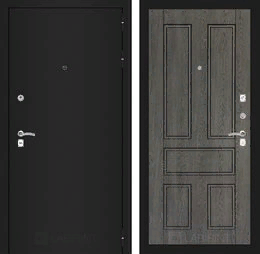 Входная металлическая дверь CLASSIC шагрень черная 10 - Дуб филадельфия графит