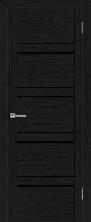 Межкомнатная дверь UniLine 30026 шоко велюр, стекло черное