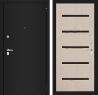 Входная металлическая дверь CLASSIC шагрень черная 01 - Беленый дуб