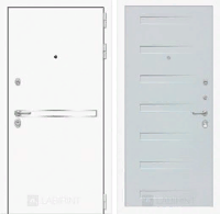 Входная металлическая дверь Лайн WHITE 14 - Дуб кантри белый горизонтальный