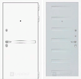 Входная металлическая дверь Лайн WHITE 14 - Дуб кантри белый горизонтальный