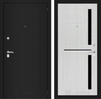 Входная металлическая дверь Classic шагрень черная 02 - Сандал белый