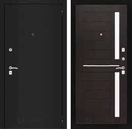 Входная металлическая дверь CLASSIC шагрень черная 02 - Венге