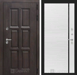 Входная металлическая дверь Лондон 22 - Белый софт, черная вставка