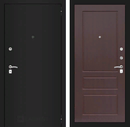 Входная металлическая дверь CLASSIC шагрень черная 03 - Орех премиум