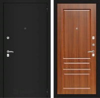 Входная металлическая дверь CLASSIC шагрень черная 03 - Орех бренди