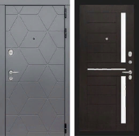 Входная металлическая дверь COSMO 02 - Венге, стекло белое