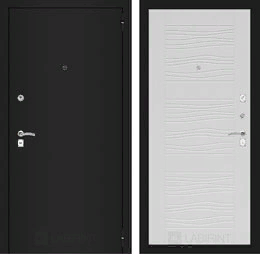 Входная металлическая дверь CLASSIC шагрень черная 06 - Белое дерево