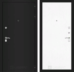 Входная металлическая дверь CLASSIC шагрень черная 07 - Белое дерево
