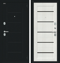 Входная металлическая дверь Борн Букле черное/Bianco Veralinga