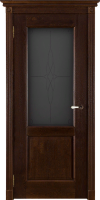 Межкомнатная дверь Селена античный орех, стекло мателюкс с гравировкой
