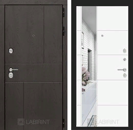 Входная металлическая дверь URBAN с Зеркалом 19 - Белый софт