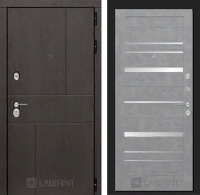 Входная металлическая дверь URBAN 20 - Бетон светлый, зеркальные вставки