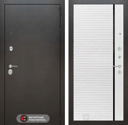 Входная металлическая дверь SILVER 22 - Белый софт, черная вставка