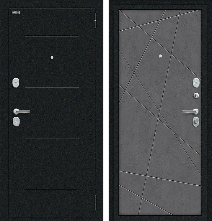 Входная металлическая дверь Граффити-5 Букле черное/Slate Art